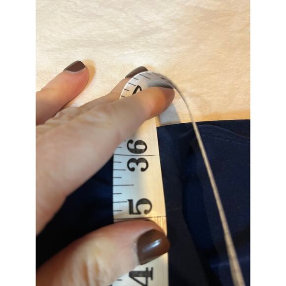 Lauren Ralph Lauren Blue and Black Long Sleeve Tie Waist Dress 4‎ - Picture 7 of 7